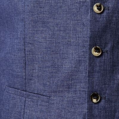 Blue linen waistcoat
